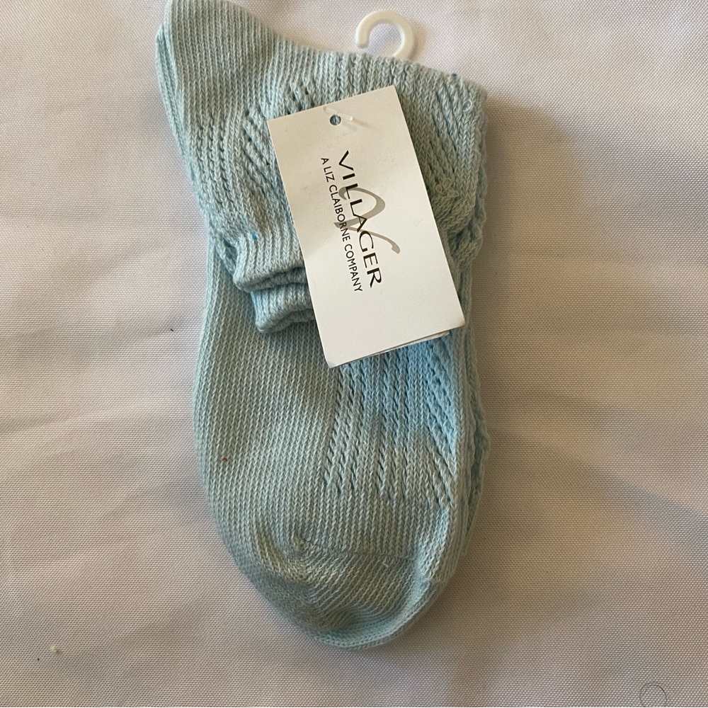 Women Socks Korean Sky Blue Knit Cotton and Nylon